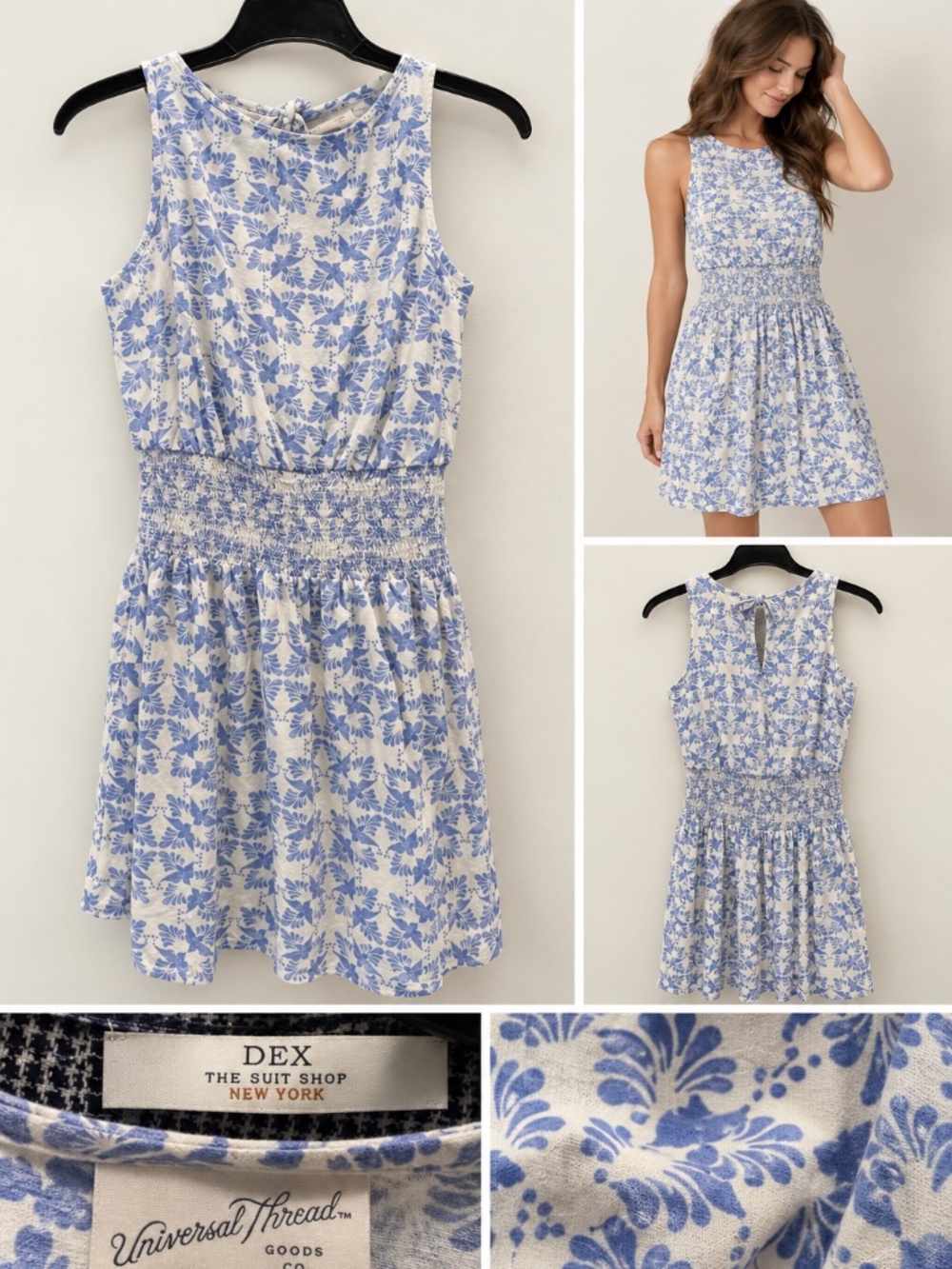 Universal Thread Blue & White Floral Dress — XS